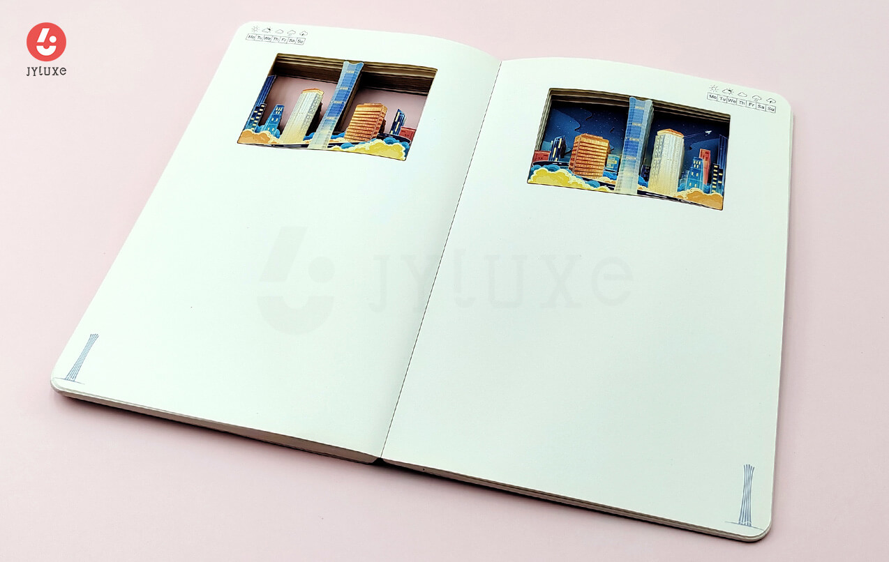 Impresión de Cuaderno Hueco Creativo Troquelado y Journal Personalizado