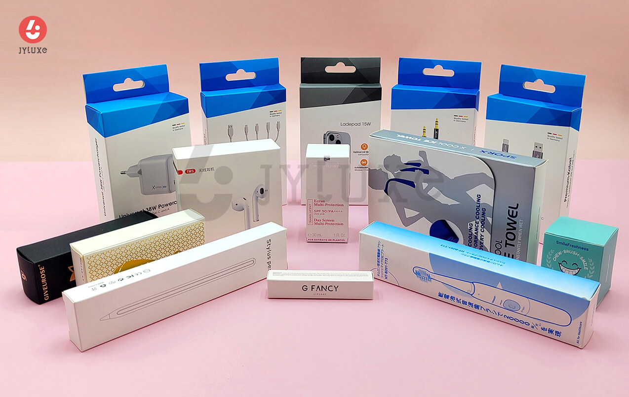 Caja para Electrónicos con Gancho Expositor Integrado